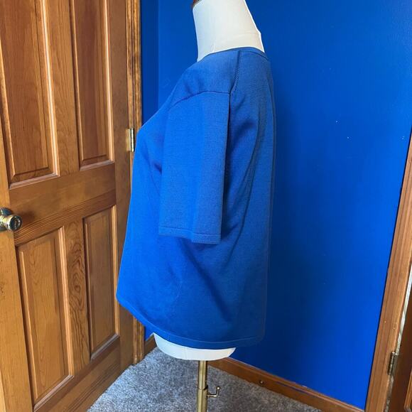 Pendleton Women's Short Sleeve Silk/Nylon Blue Sweater.  Size Large - Picture 6 of 6